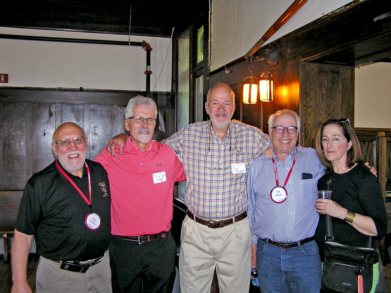 Nick Carino '69, Doc Chambers '69, Greg Persbacker '69, Ed Reiss '69, and Lucy Bartholomay